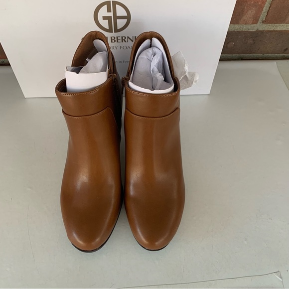 Giani Bernini Womens Artemy Chestnut Leather Ankle Boots Shoes US 10 M NEW - Picture 3 of 8